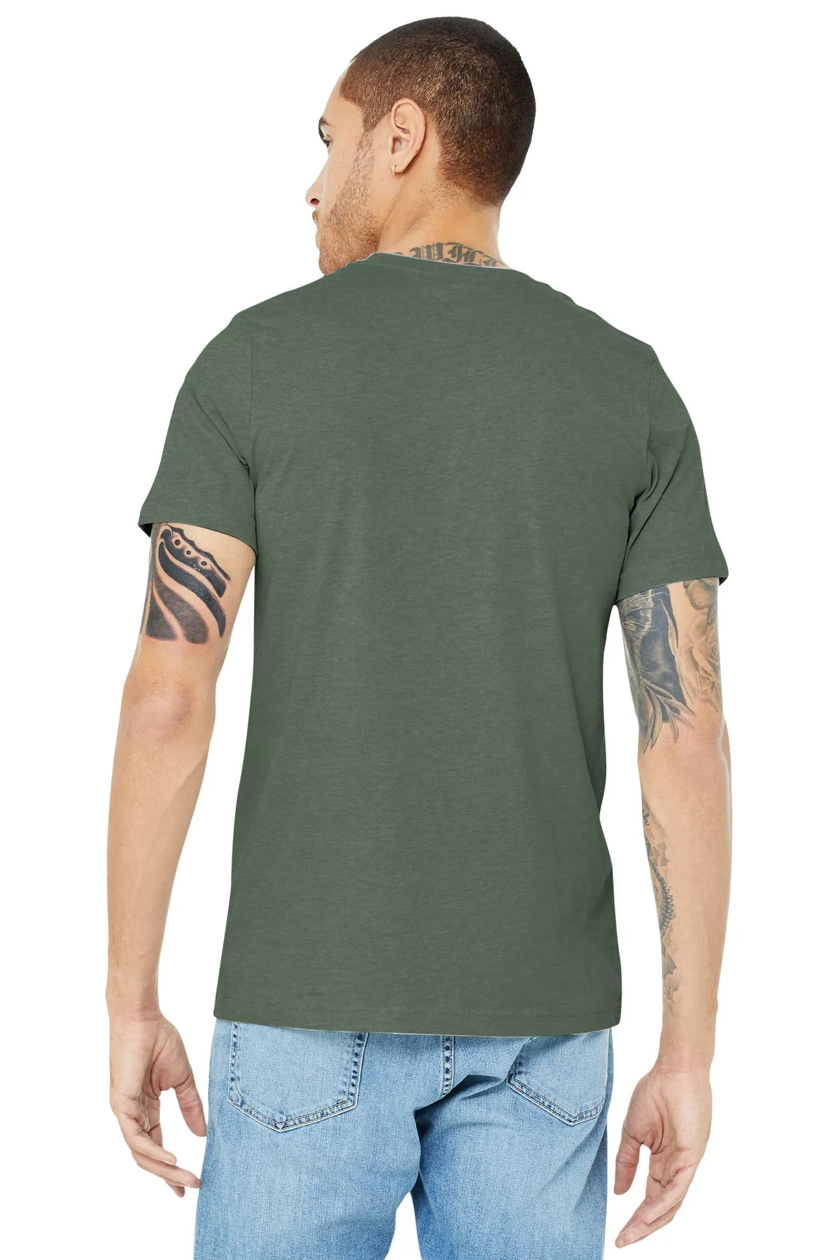 BELLA CANVAS  Unisex Heather CVC Short Sleeve Tee. BC3001CVC Heather Military Green