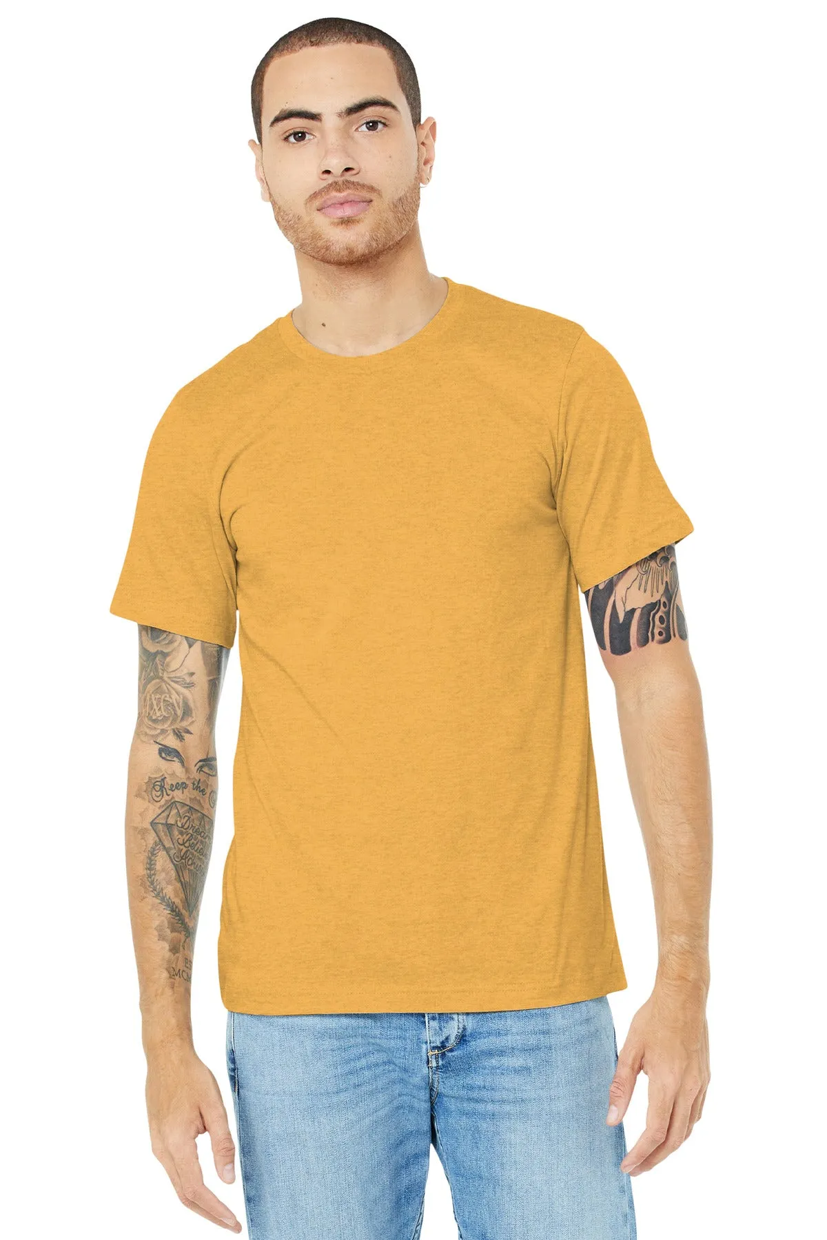 BELLA CANVAS  Unisex Heather CVC Short Sleeve Tee. BC3001CVC Heather Mustard