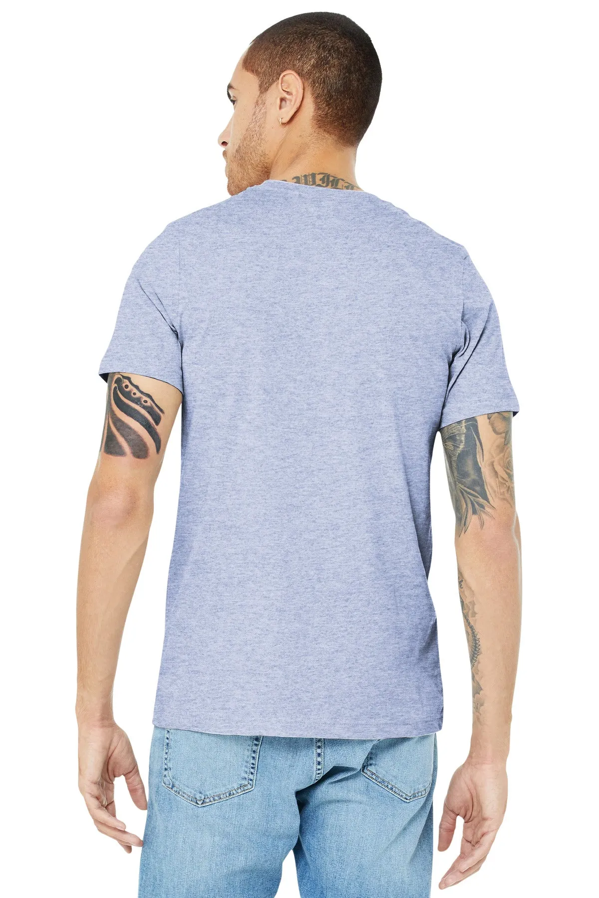 BELLA CANVAS  Unisex Heather CVC Short Sleeve Tee. BC3001CVC Heather Prism Blue