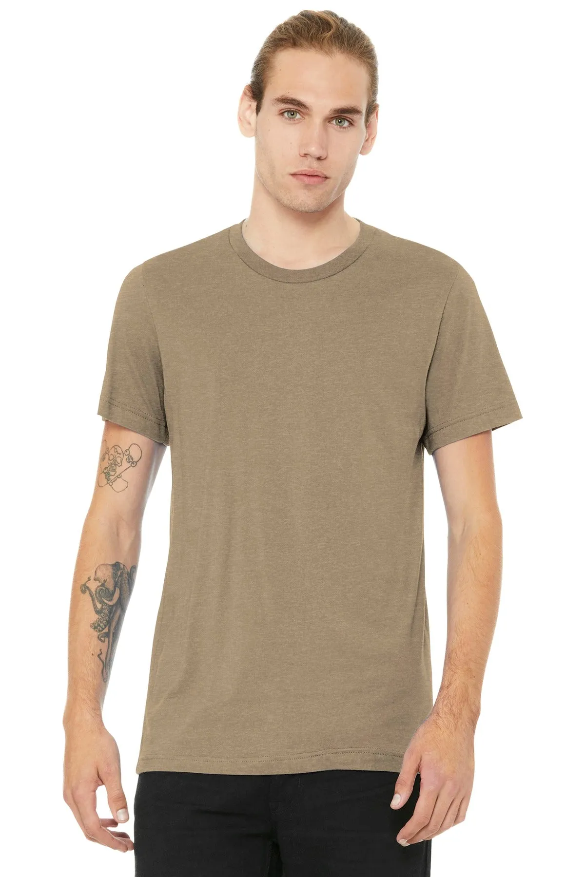 BELLA CANVAS  Unisex Heather CVC Short Sleeve Tee. BC3001CVC Heather Tan