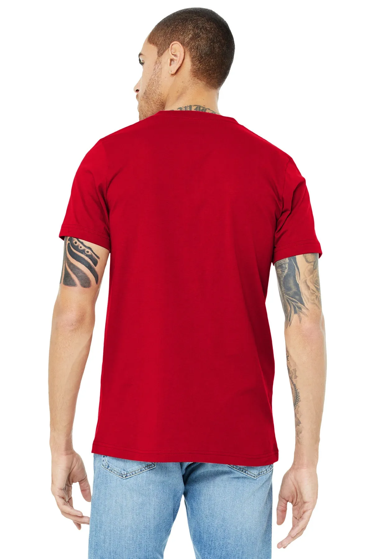 BELLA CANVAS  Unisex Jersey Short Sleeve V-Neck Tee. BC3005 Red