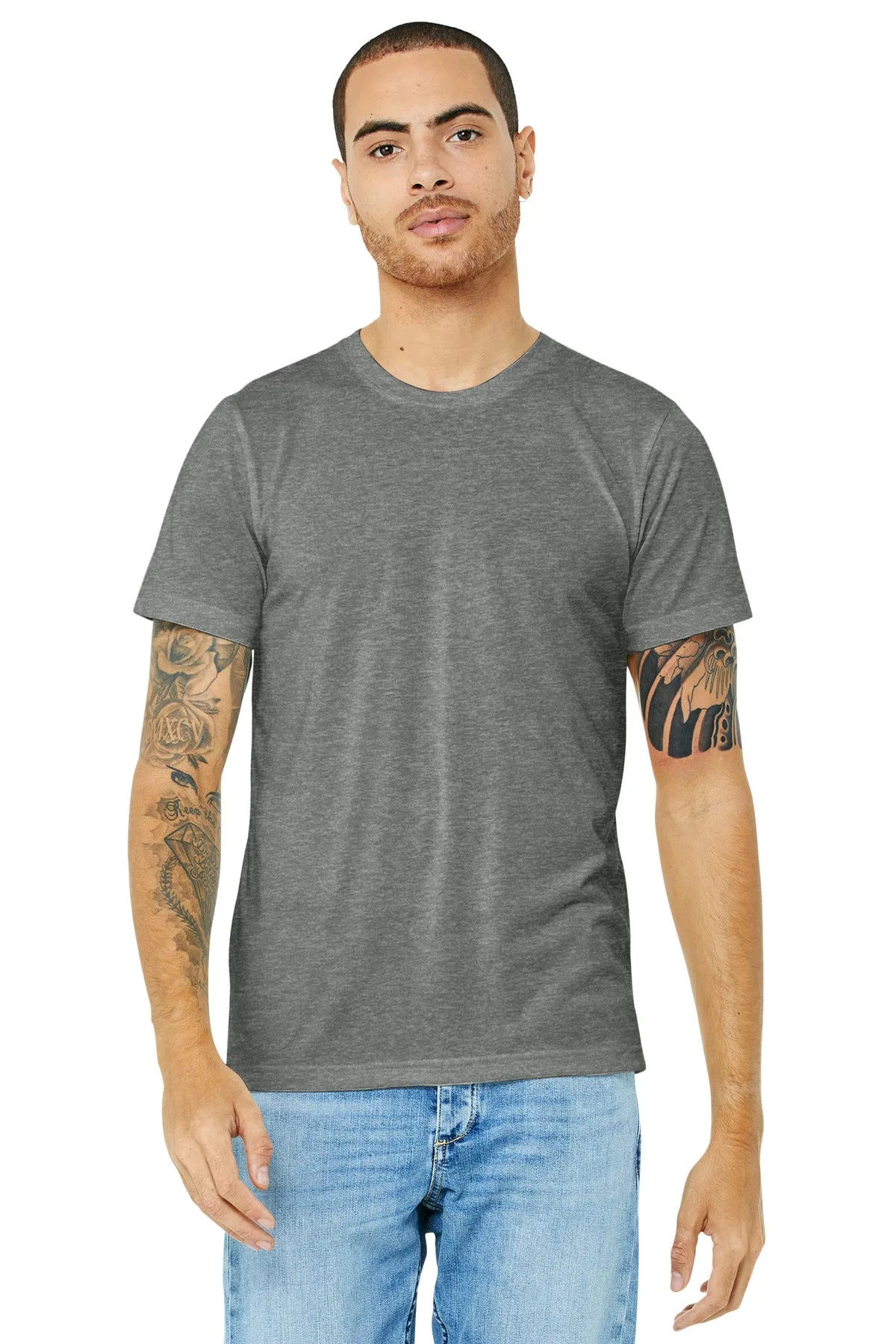 BELLA CANVAS  Unisex Made In The USA Jersey Short Sleeve Tee. BC3001U Deep Heather