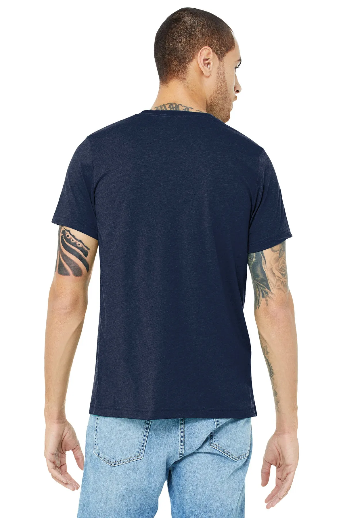 BELLA CANVAS  Unisex Triblend Short Sleeve Tee. BC3413 Solid Navy Triblend