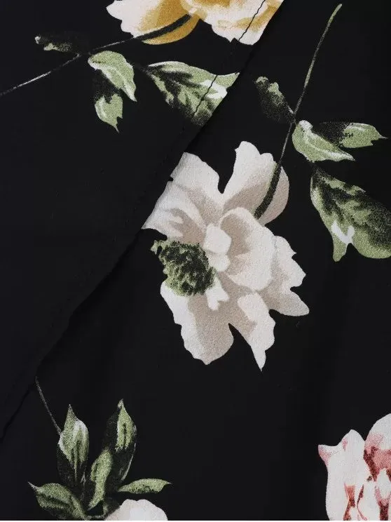 BerryBetty - Fashion Mini Floral Wrap Dress