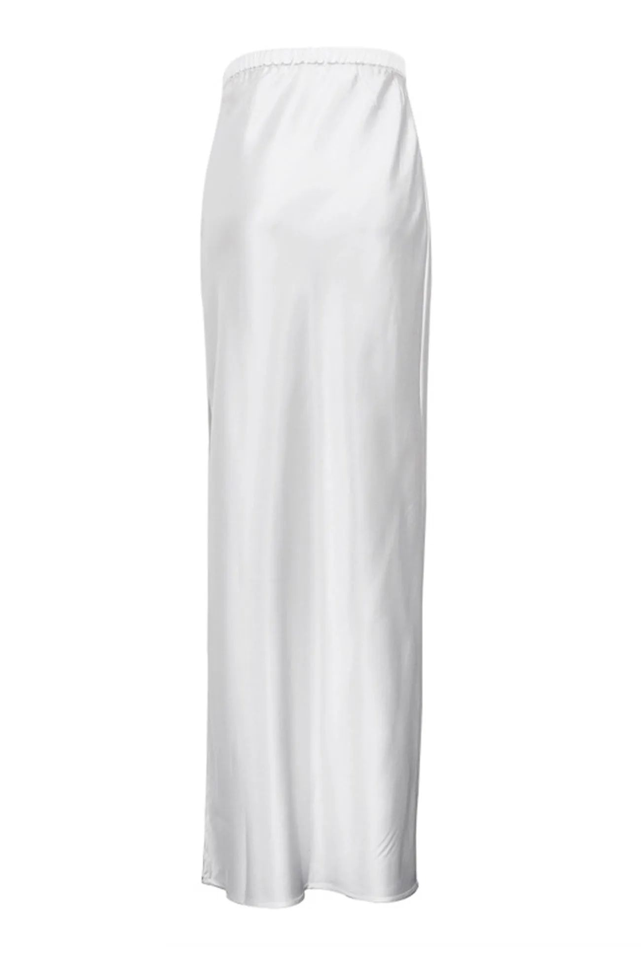 BerryBetty - White Side Slit High Waist Maxi Skirt