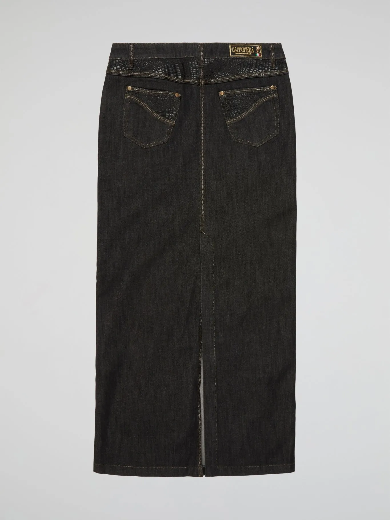 Black Denim Maxi Skirt