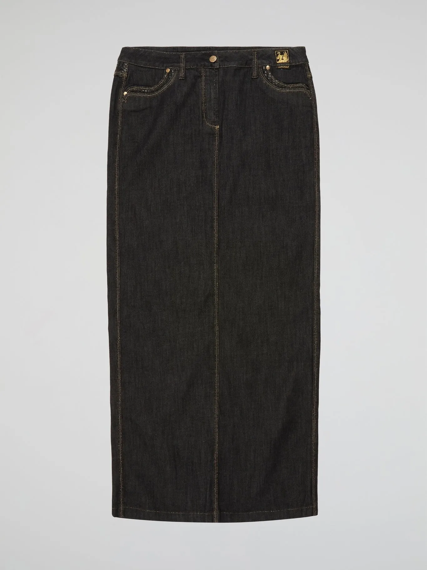 Black Denim Maxi Skirt