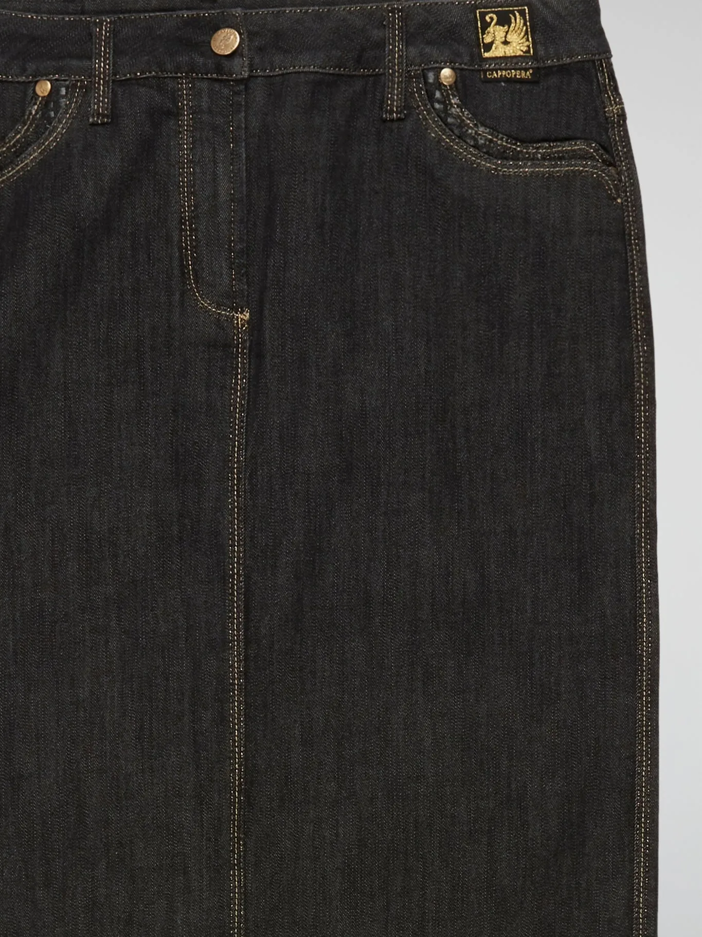 Black Denim Maxi Skirt
