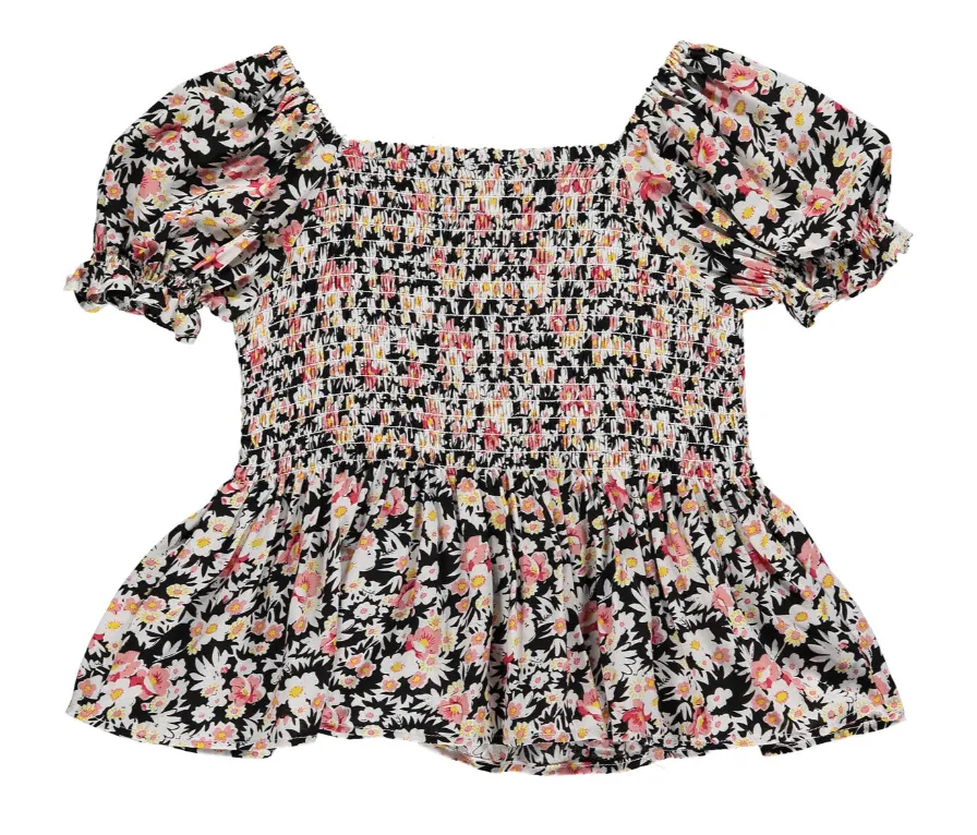 Black Floral Top