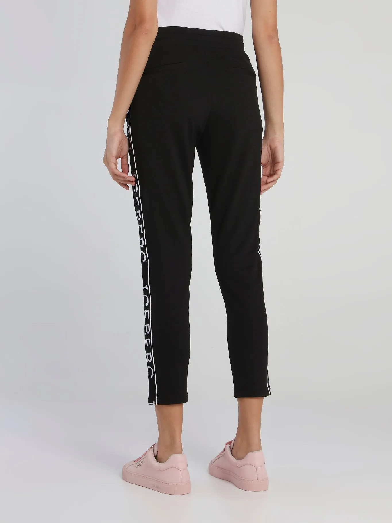 Black Logo Tape Drawstring Track Pants
