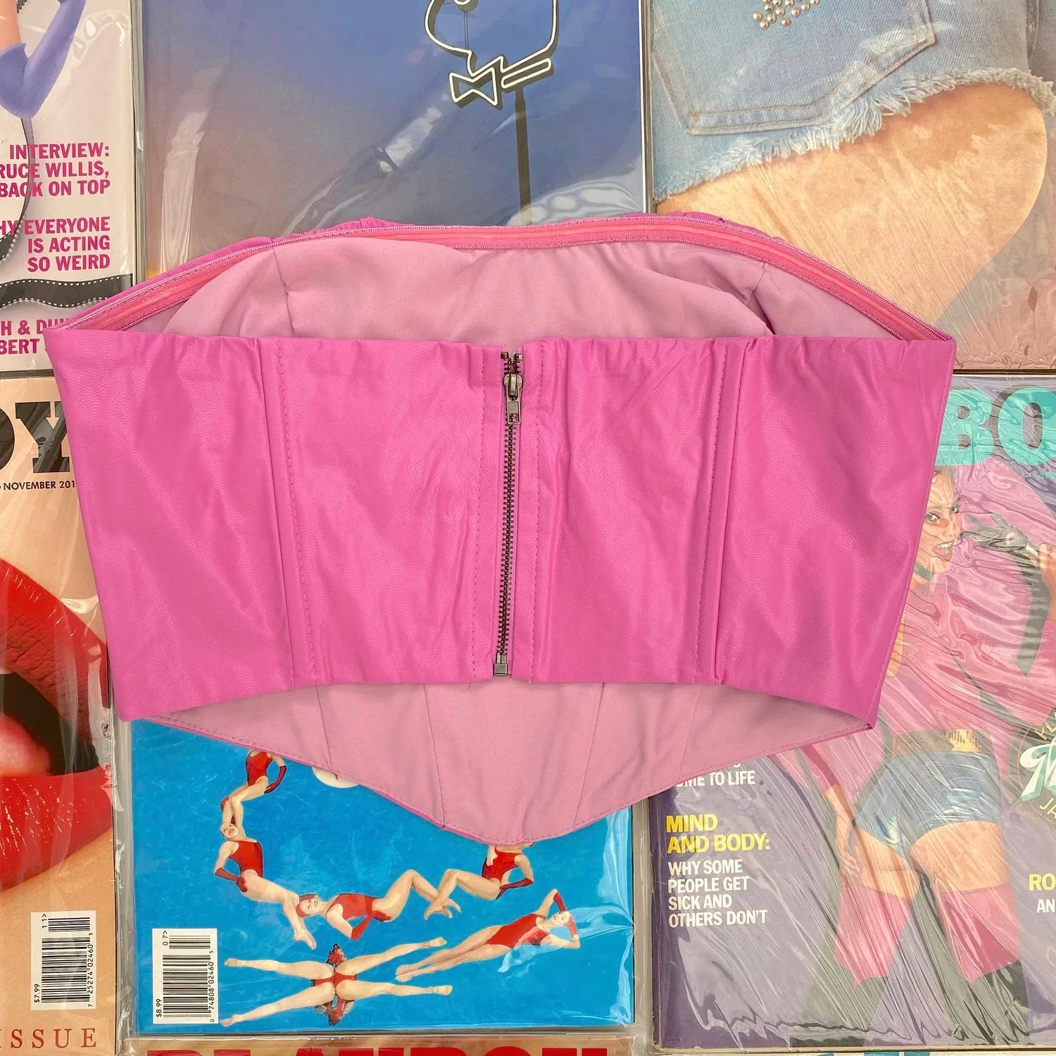 Blowing Bubbles Pink Corset Top