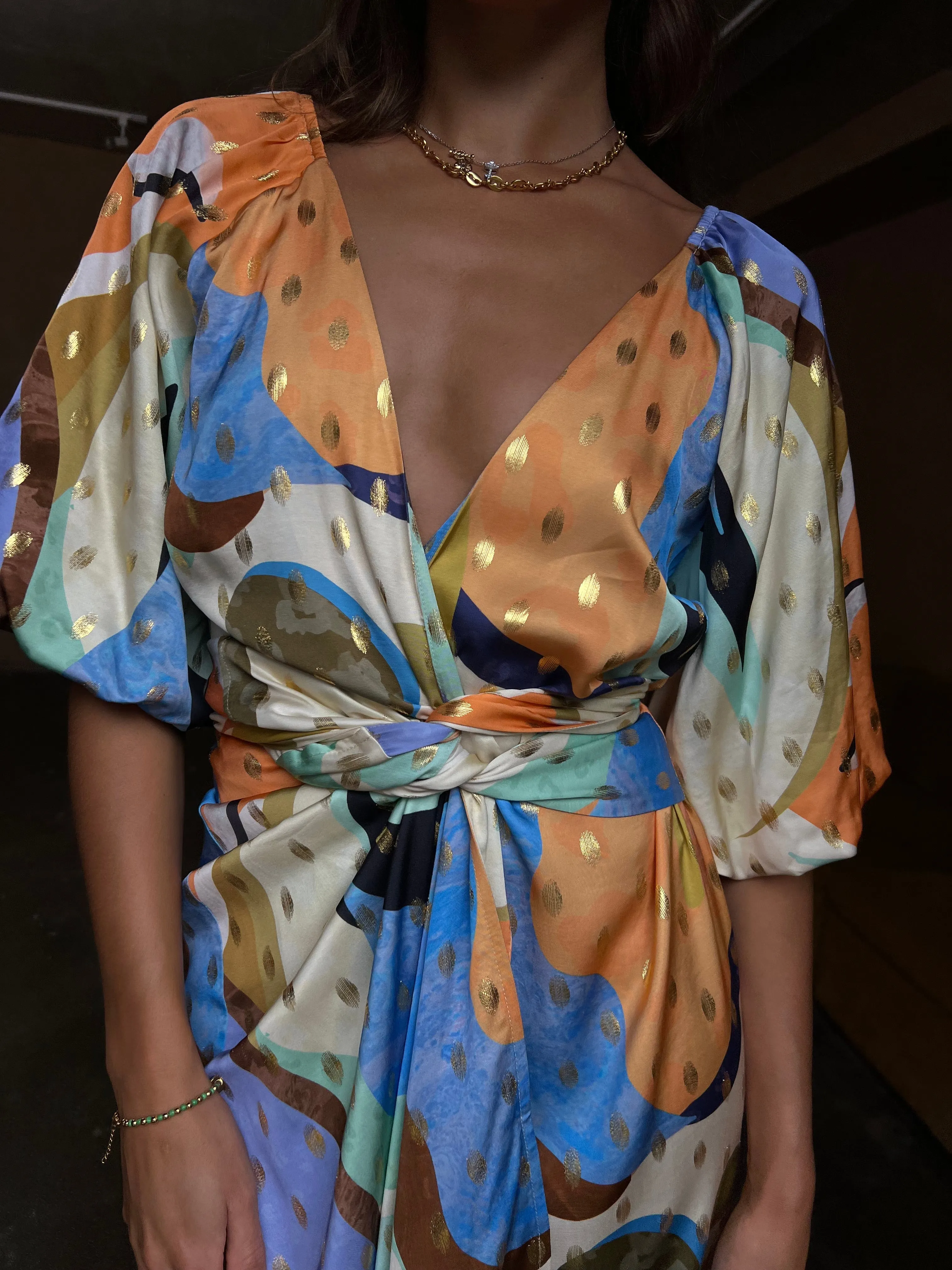 Blue Gigi Sadie Wrap Dress
