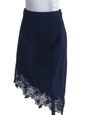 Blue Lace Asymmetric Skirt TCL