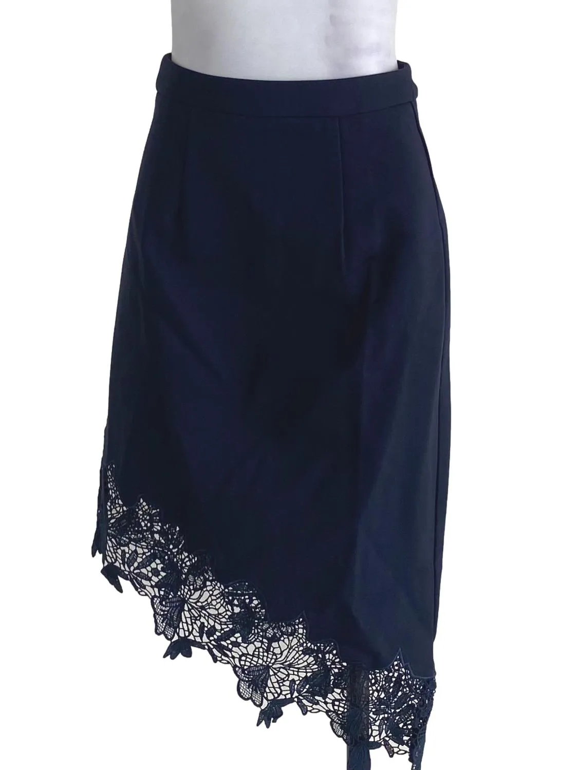Blue Lace Asymmetric Skirt TCL