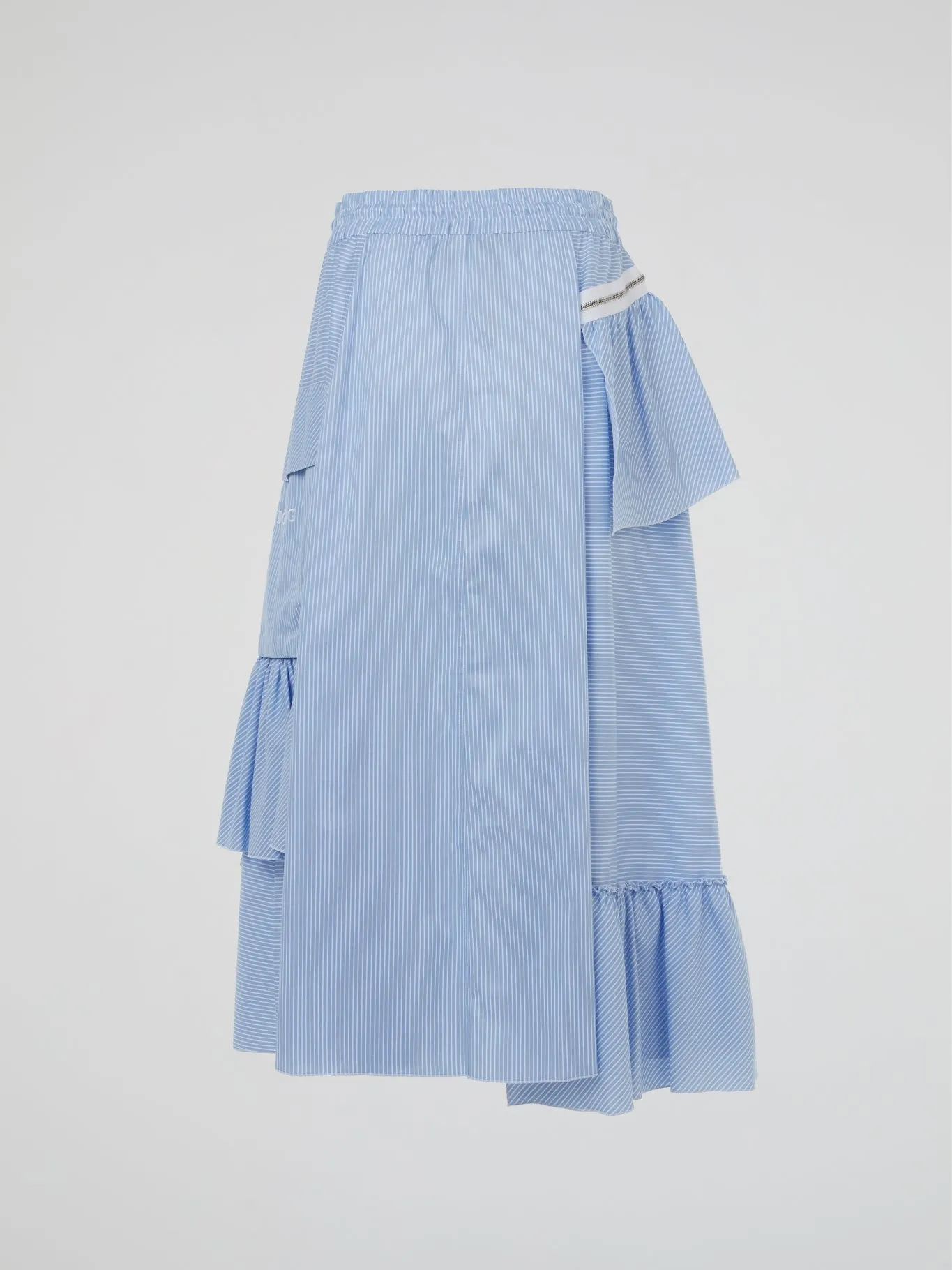 Blue Pinstripe Asymmetric Skirt