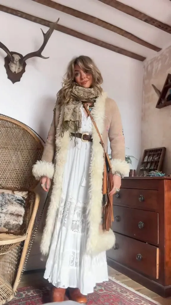 Bohemian Cutout V Neck Maxi Dress