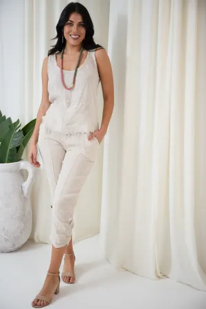Bungalow 3/4 Capri Pant | Beige