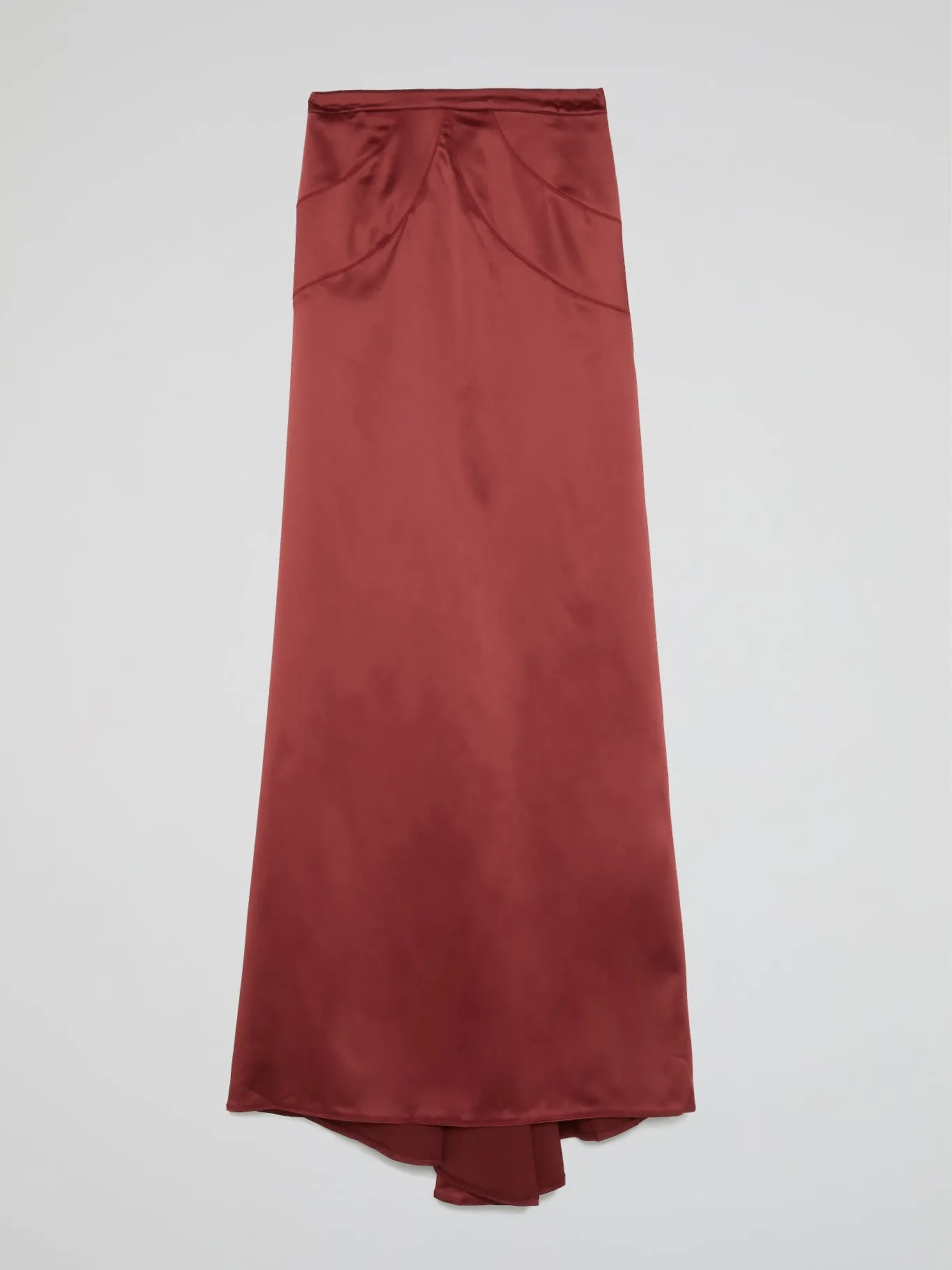 Burgundy Godet Maxi Skirt