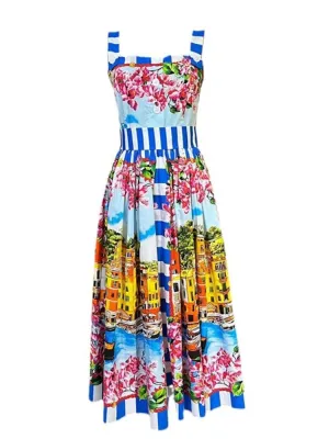 Buttons Spaghetti Strap Dress
