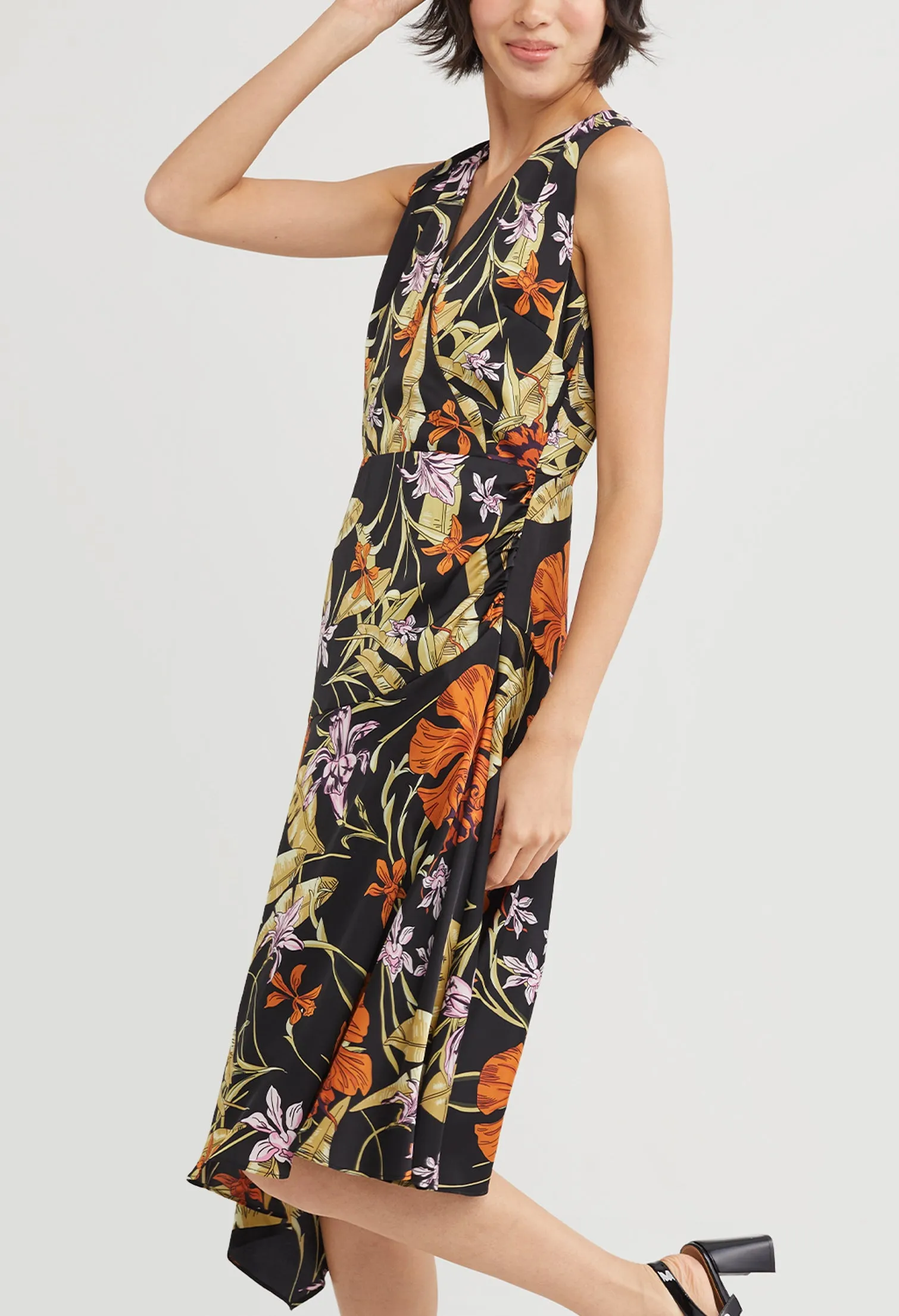 Ceria Floral Deep-V Dress