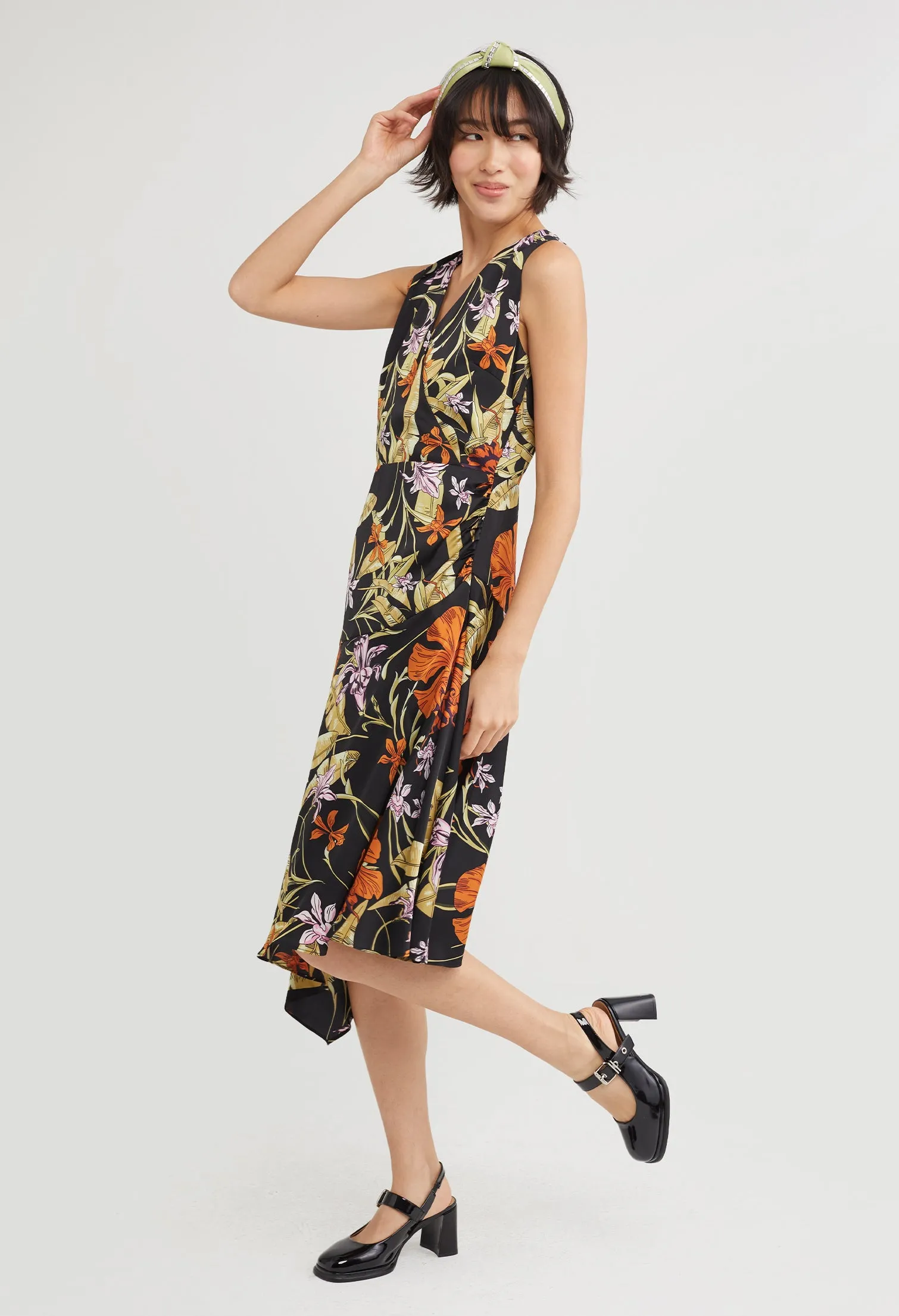 Ceria Floral Deep-V Dress