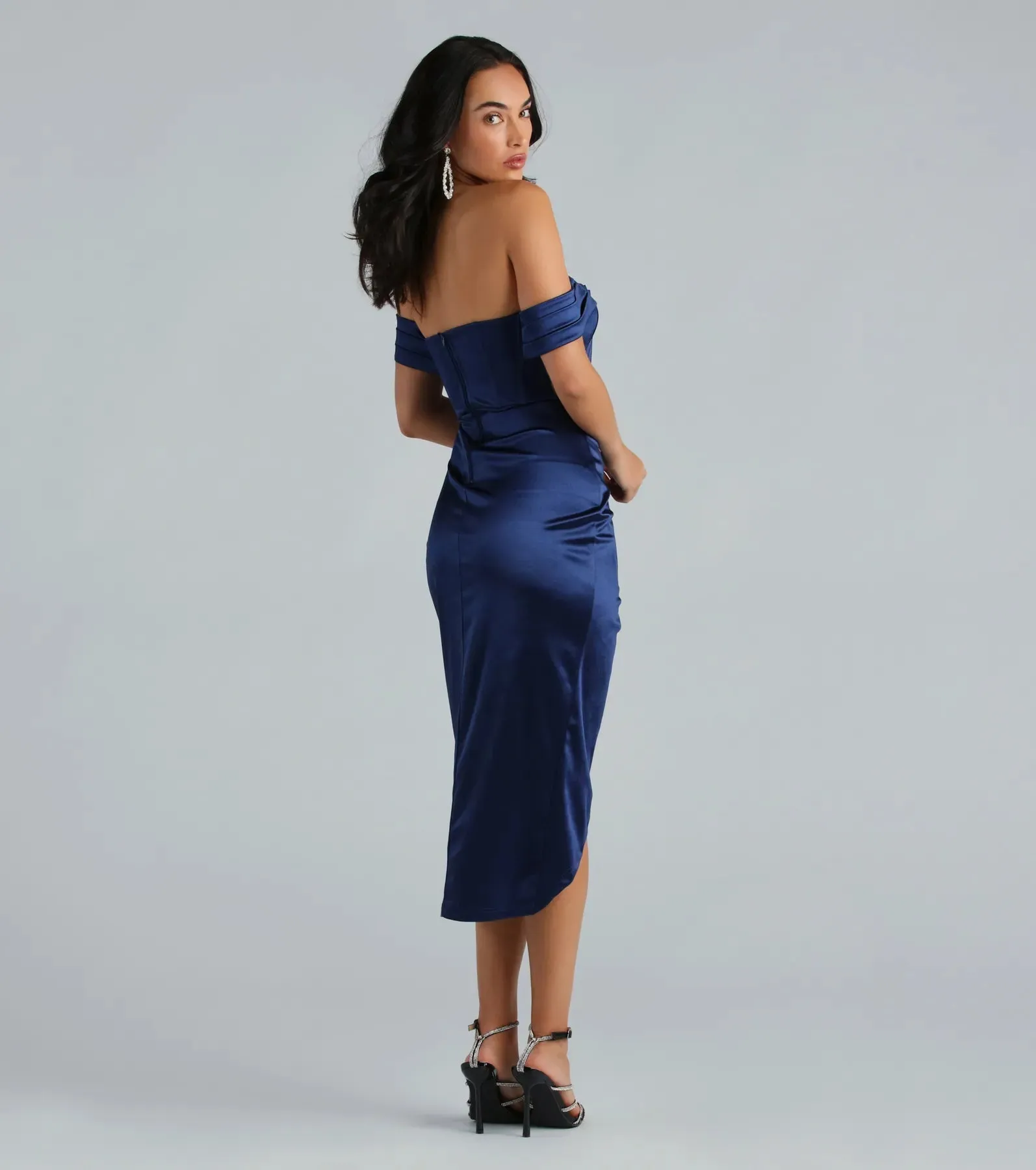 Coraline Satin Corset Wrap Formal Dress
