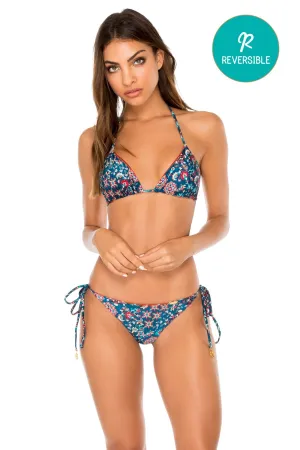CORDOBA - Triangle Top & Wavey Ruched Back Brazilian Tie Side Bottom • Multicolor