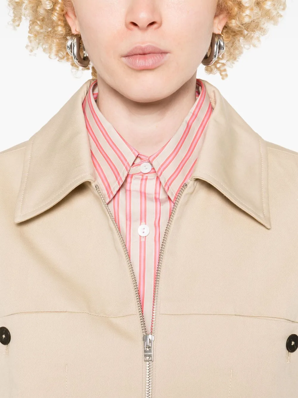 Cotton and linen blend short jacket