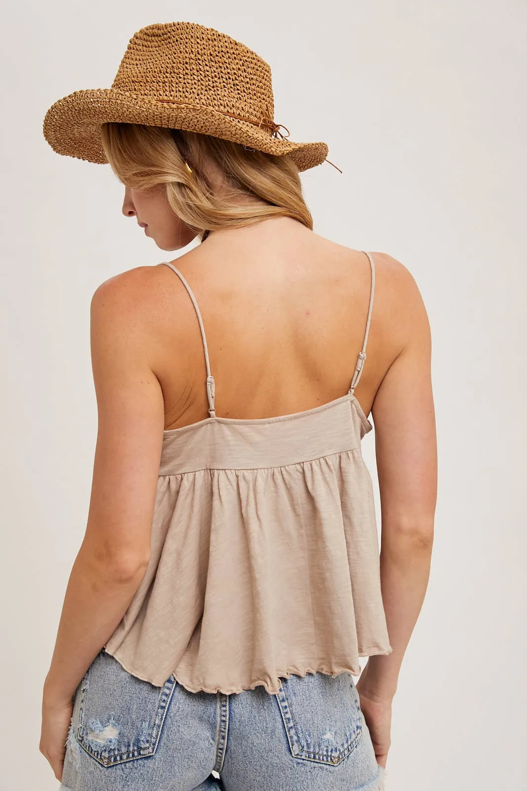 CROCHET CONTRAST CAMISOLE TOP