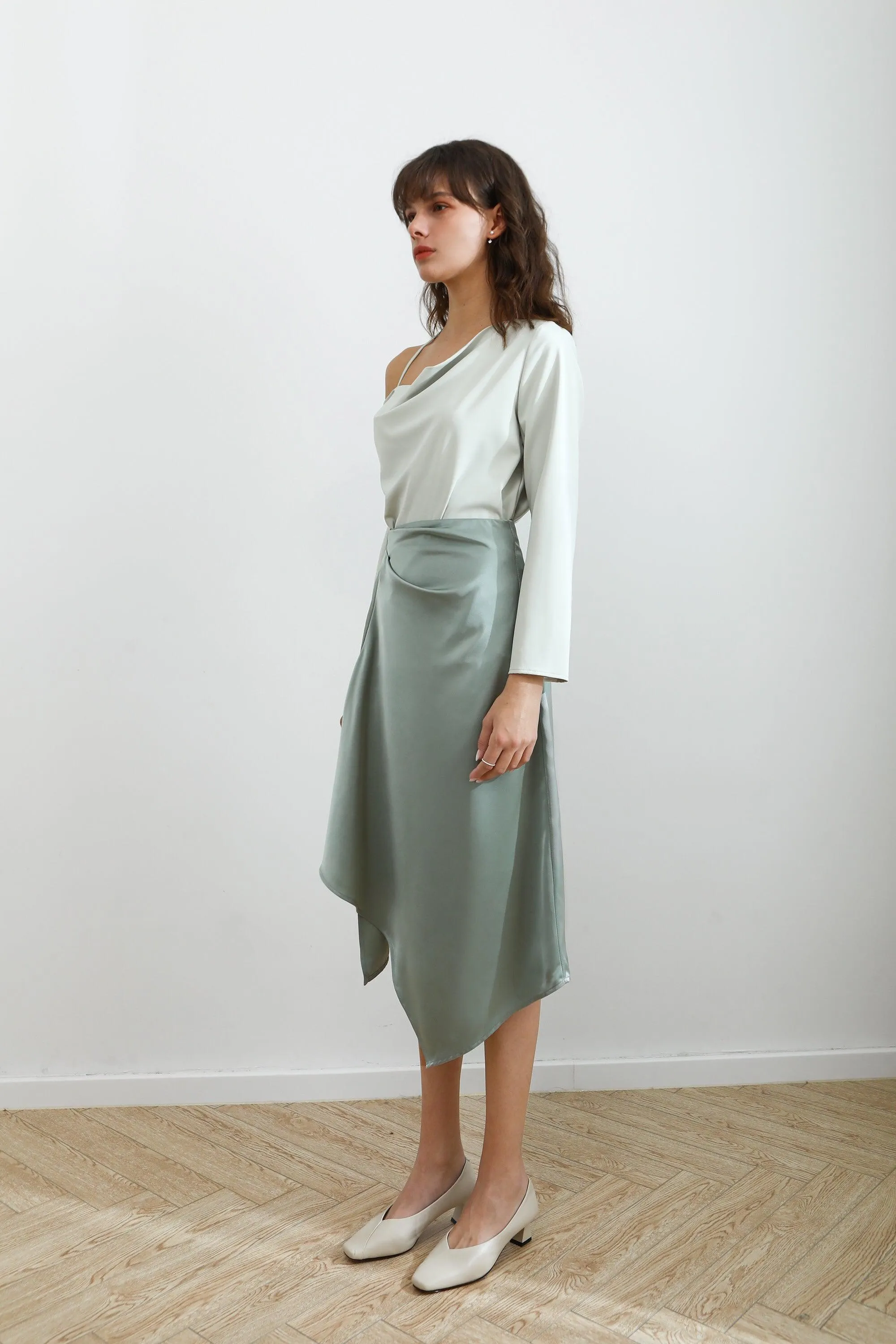 Daybreak Satin Midi Skirt