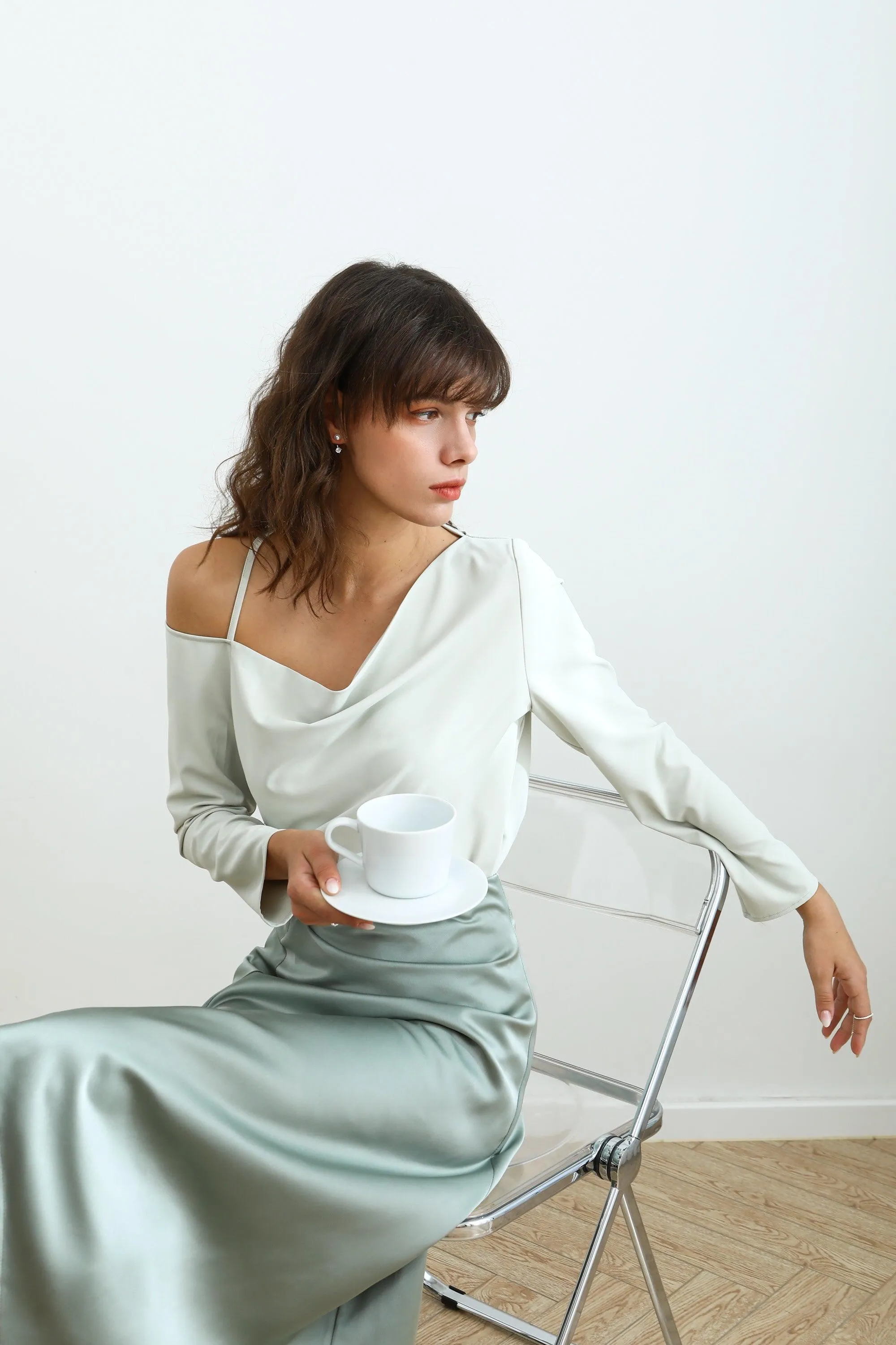 Daybreak Satin Midi Skirt