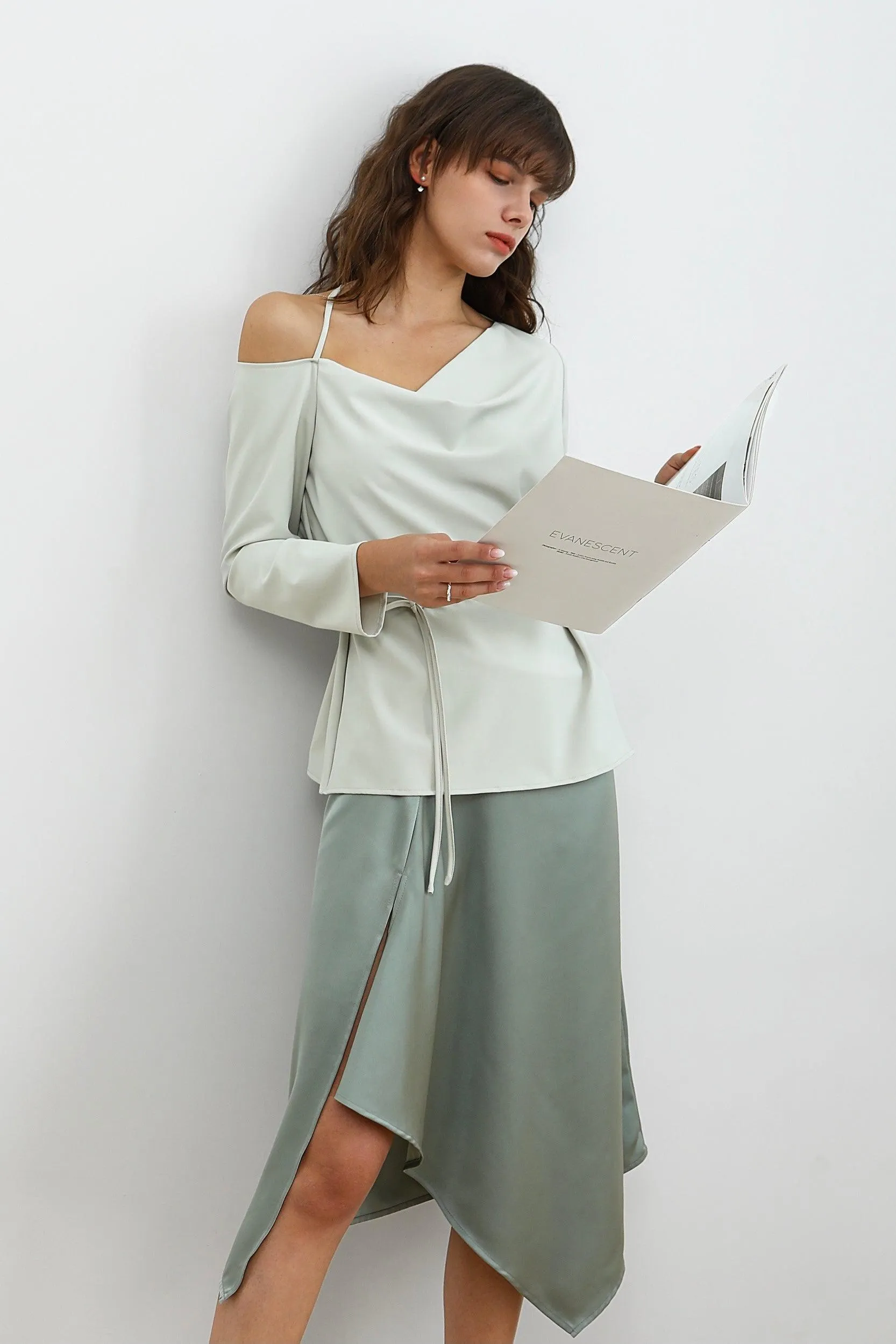 Daybreak Satin Midi Skirt