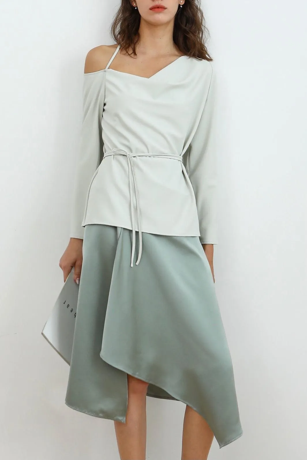Daybreak Satin Midi Skirt