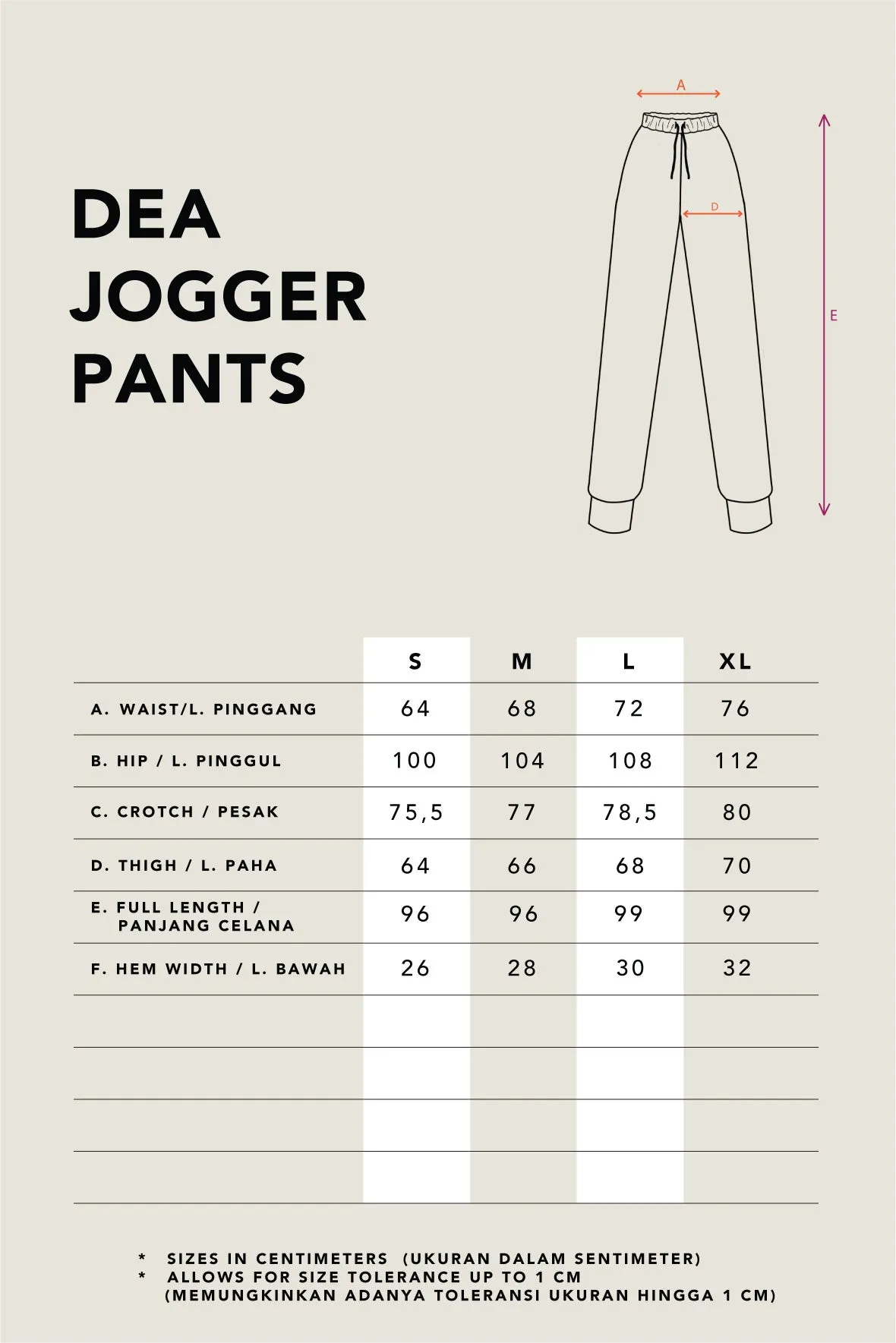DEA JOGGER ACTIVE PANTS CREAM