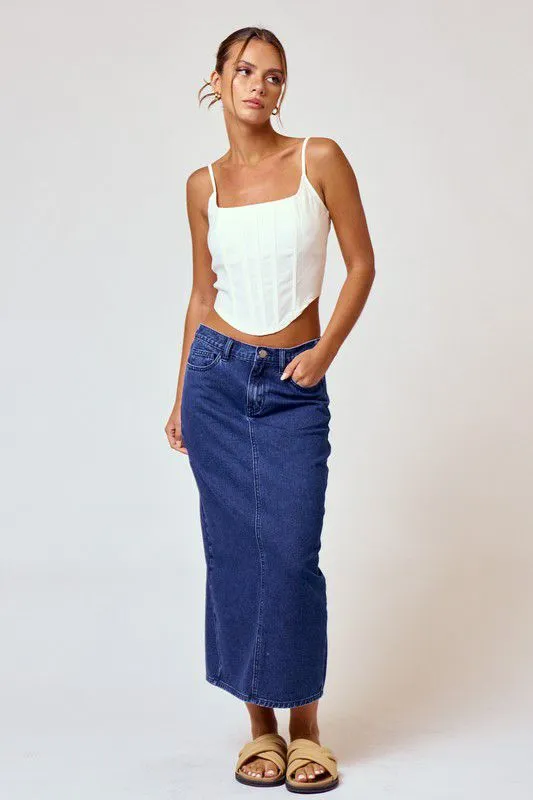 Denim Blue Maxi Skirt