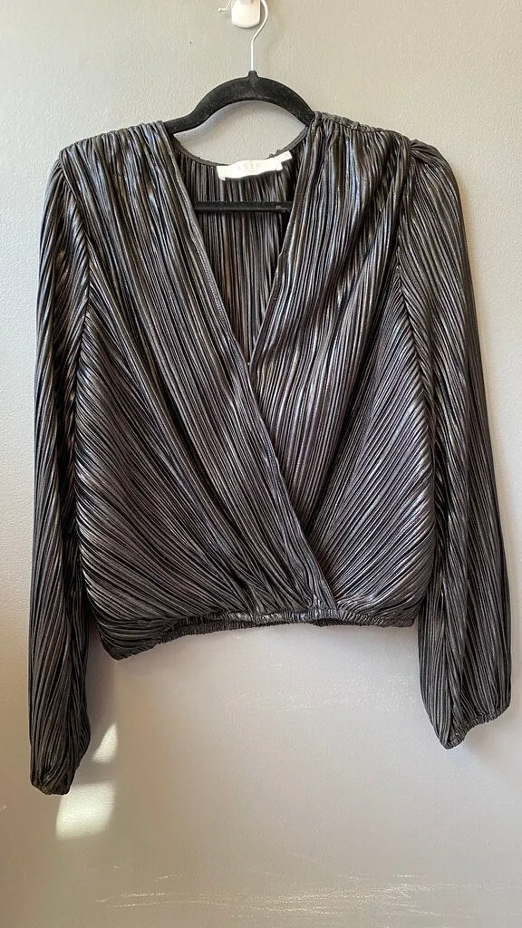 Drapey Pleat Surplice Top
