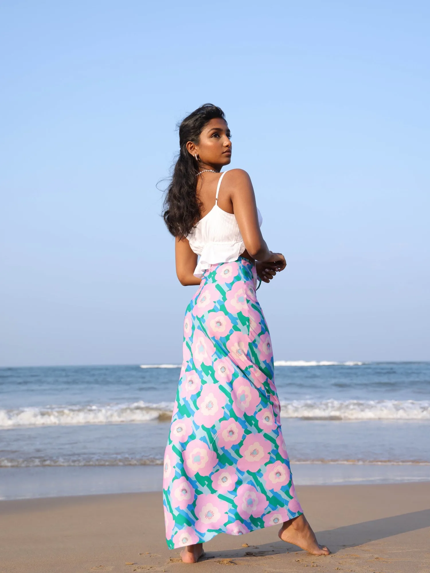 Drawstring Bias  Skirt
