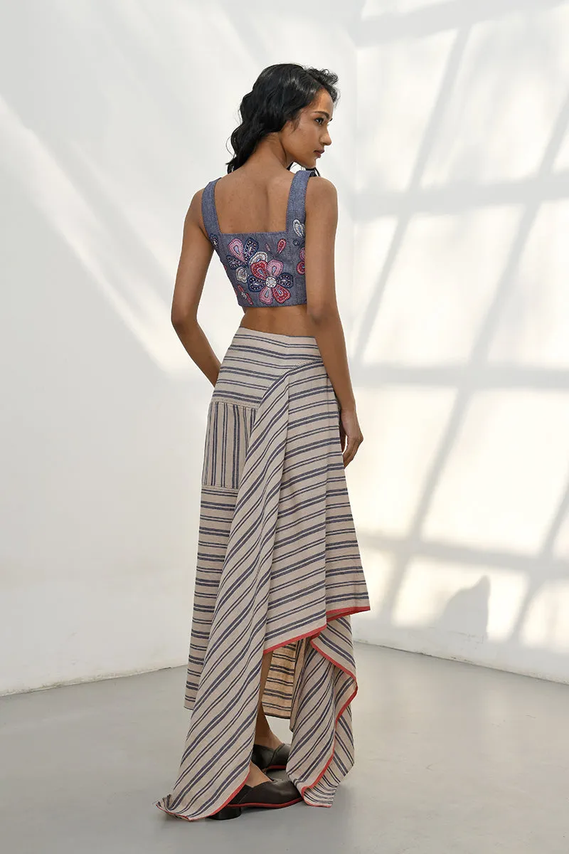 Elia beige handloom skirt