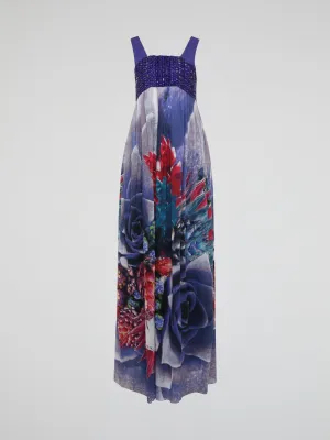 Embellished Empire Waist Maxi Dress