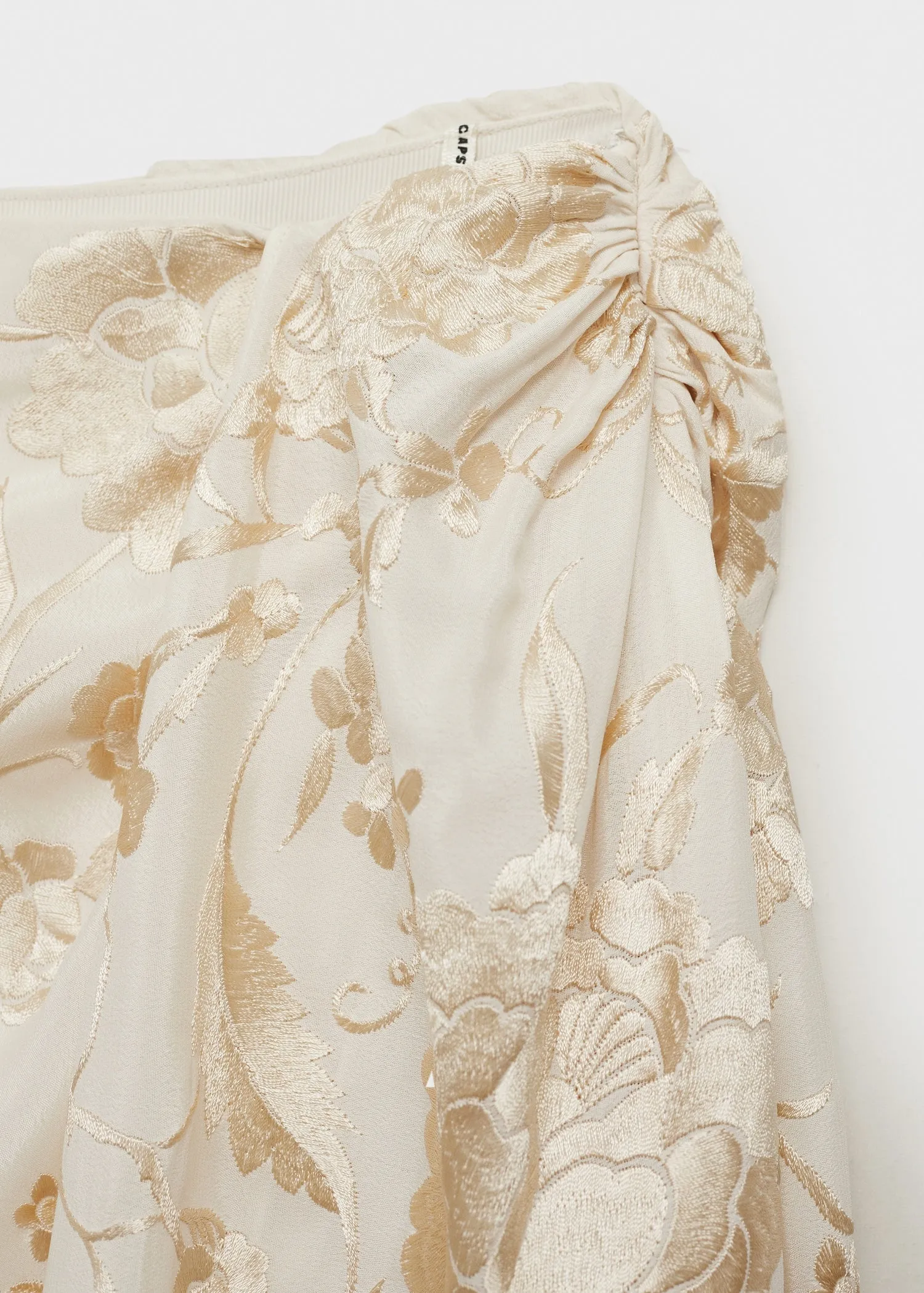 Embroidered fringe pareo-style skirt