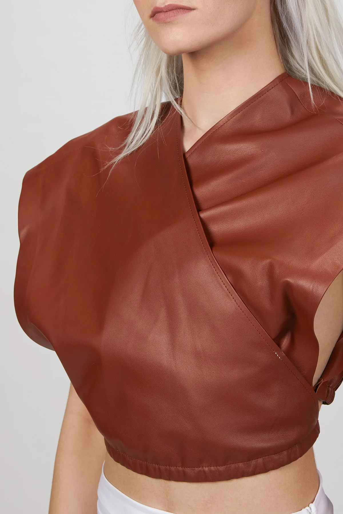 ENVELOPE LEATHER TOP