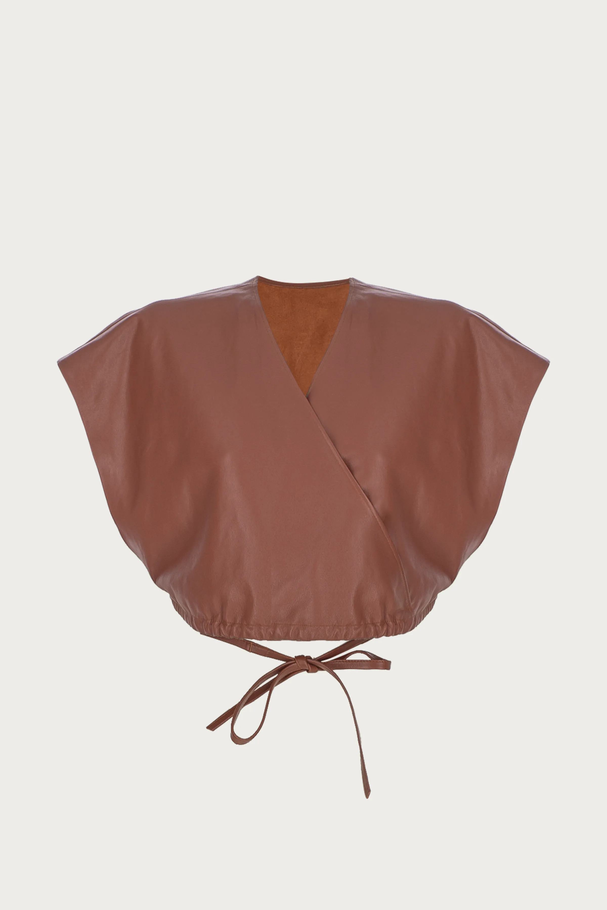 ENVELOPE LEATHER TOP