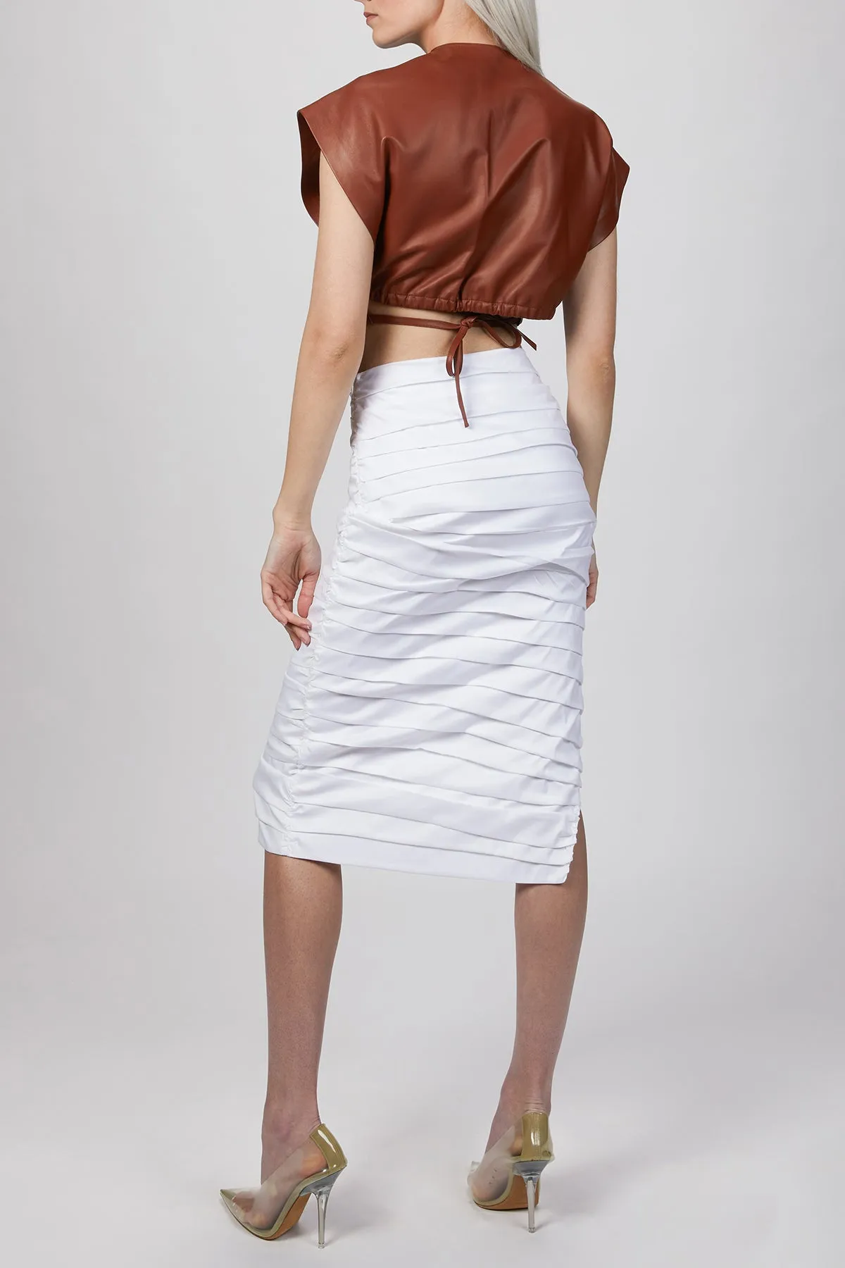 ENVELOPE LEATHER TOP