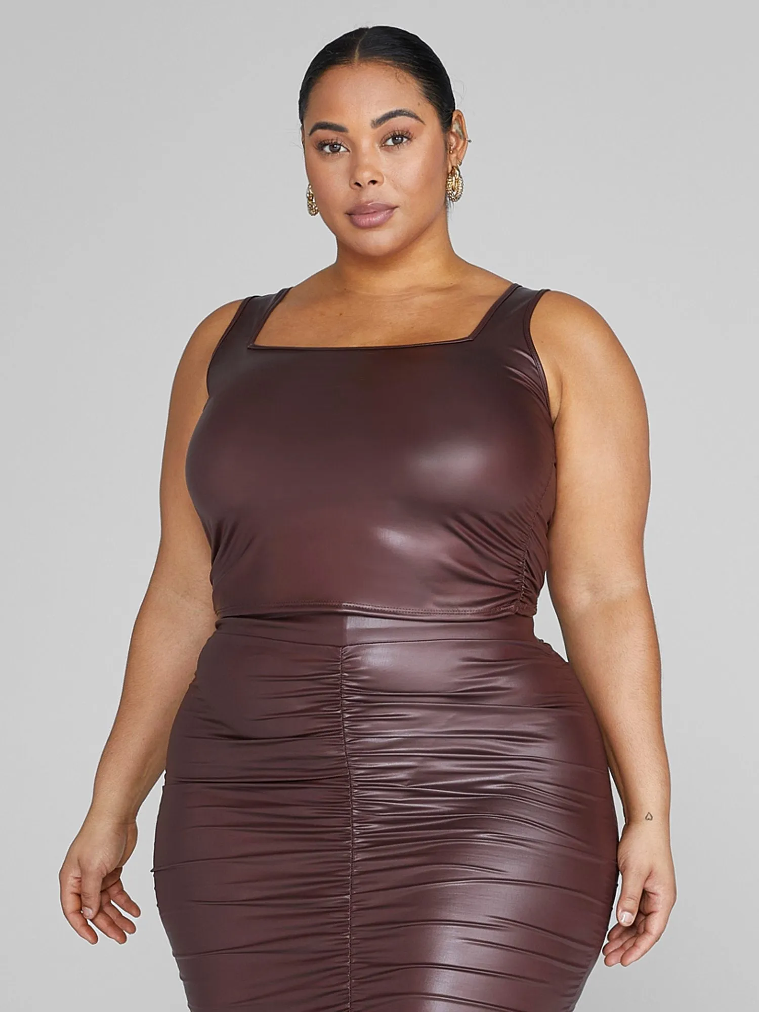 Fashion To Figure - Chantel Leather Look Tank Top