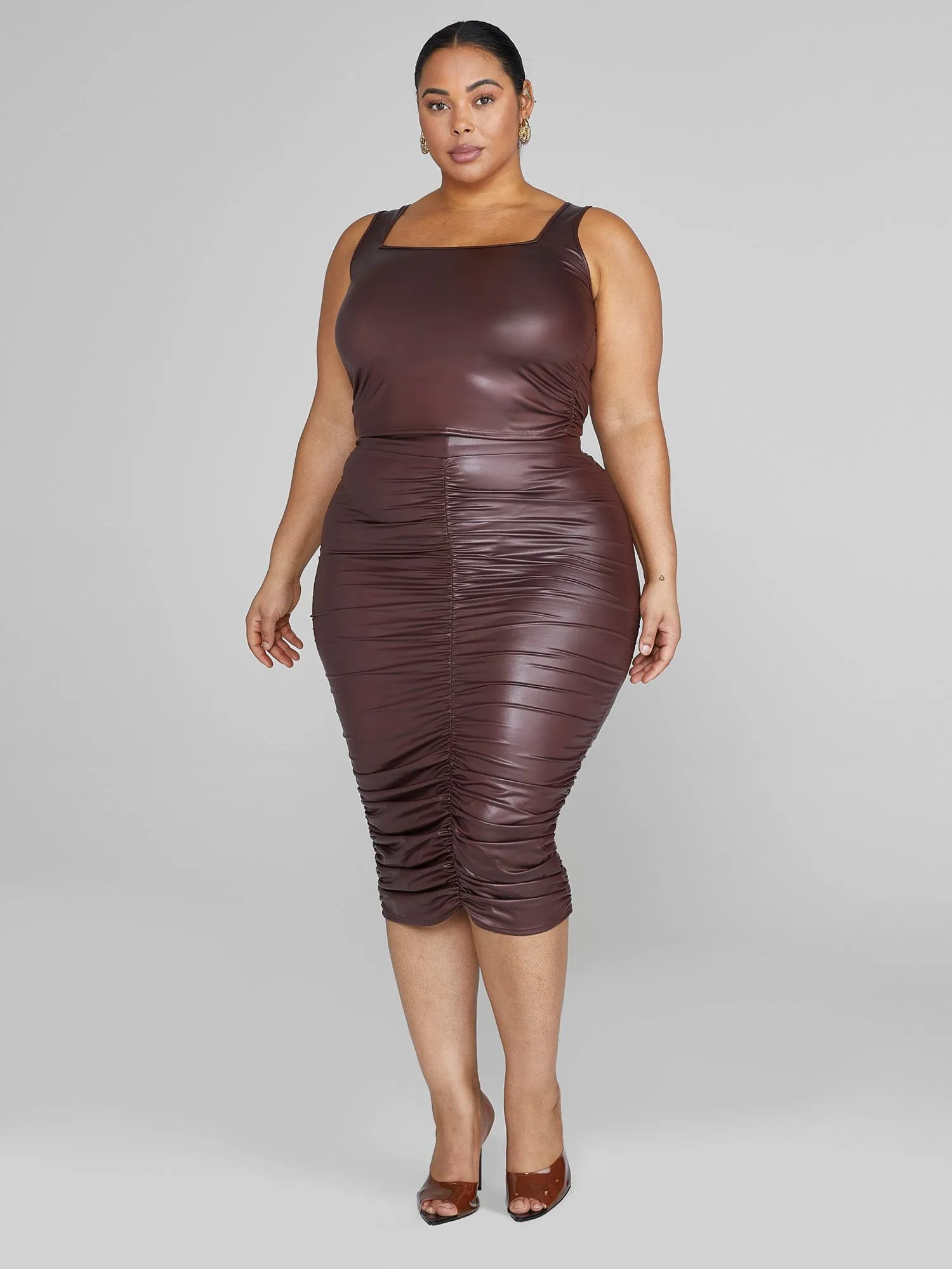 Fashion To Figure - Chantel Leather Look Tank Top