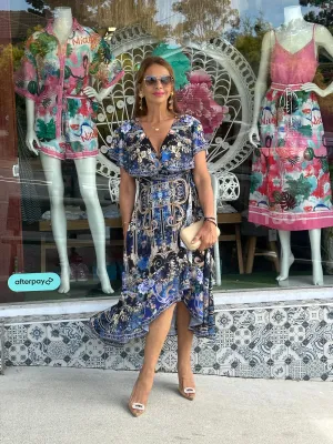 Fiora Blue Floral Dress