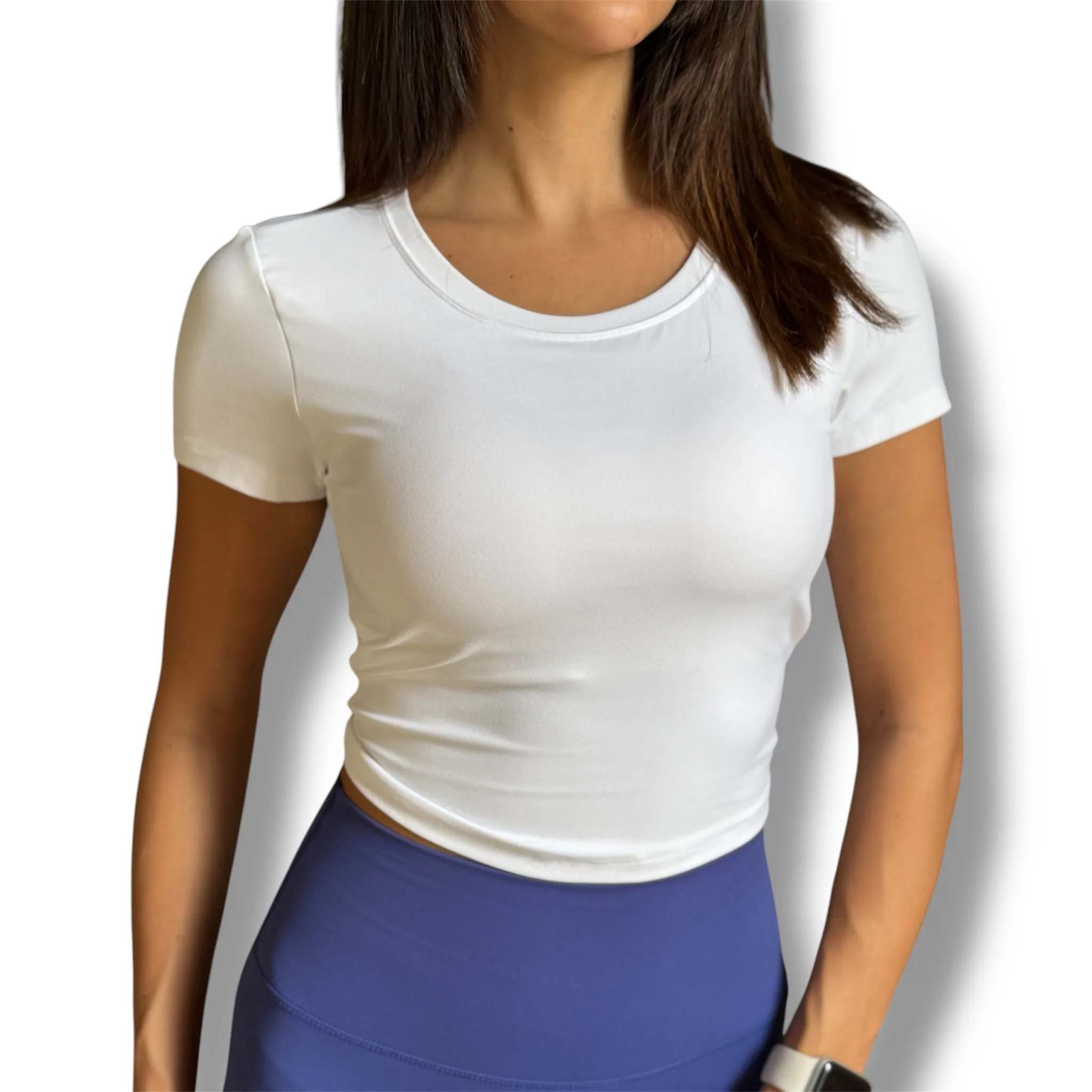 Fit Back Tie Cropped Tee - White