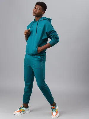 Fitkin Men Green Cargo Fleece Jogger