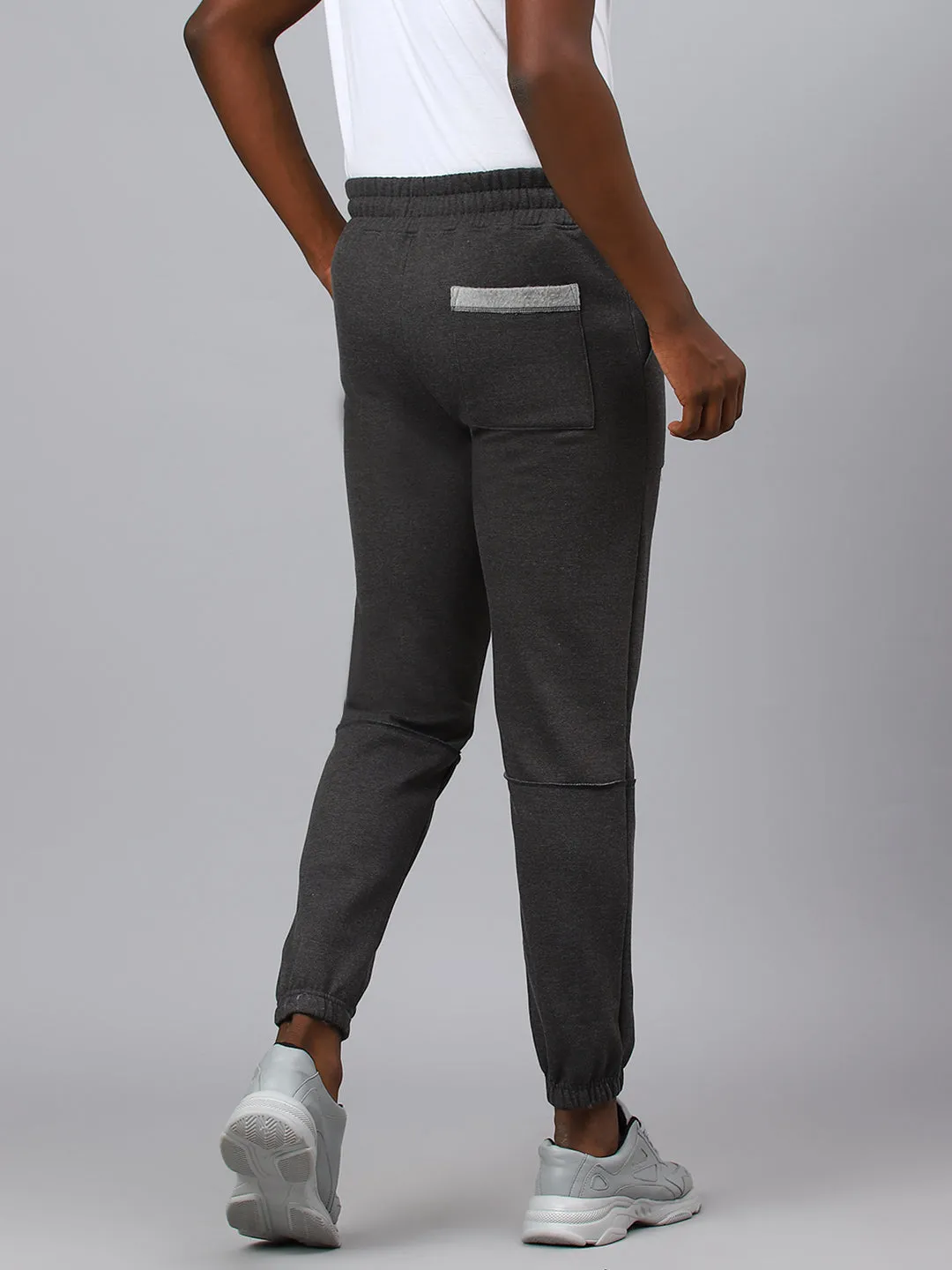 Fitkin Men Grey Cargo Fleece Jogger