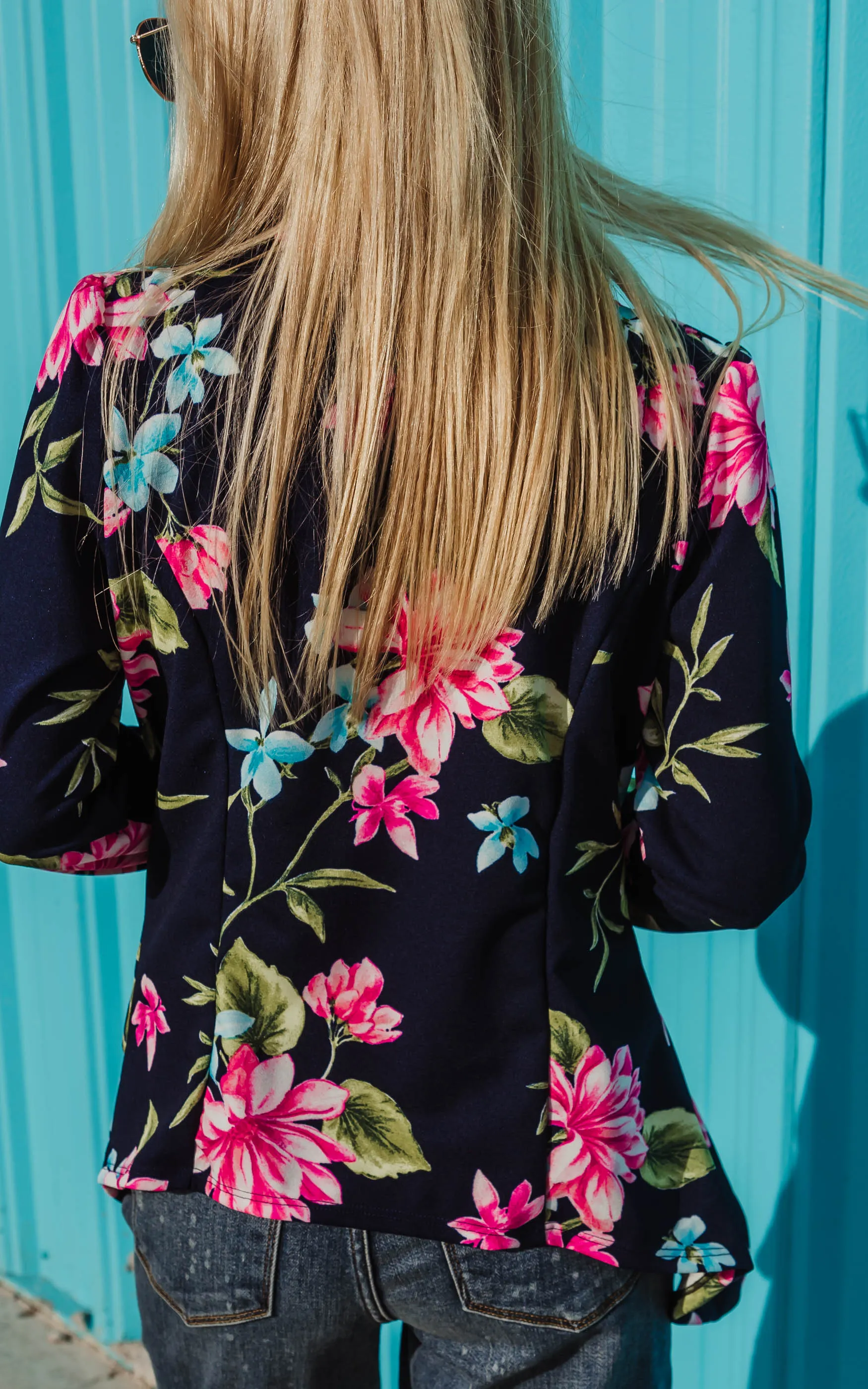 Floral Navy Blazer - Final Sale